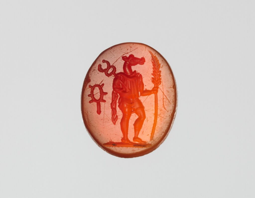 Un intaglio in corniola con una figura incisa, oggi al Metropolitan Museum di New York: la corniola era la pietra prefer